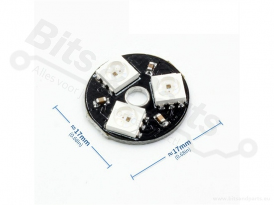 LED Ring  3x WS2812 RGB 5050 RGB LEDs met drivers (3bits)